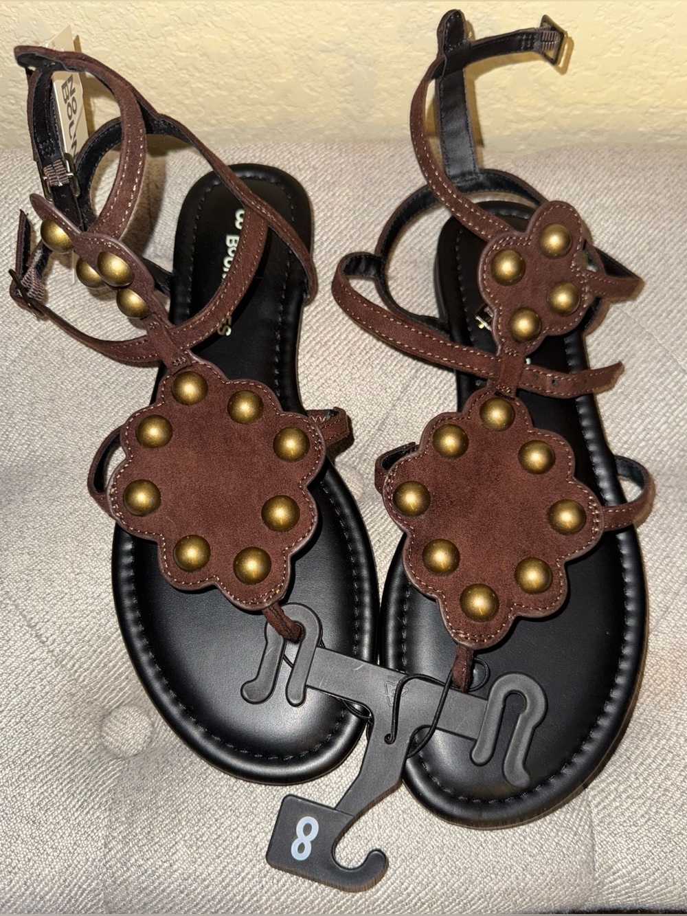 No Boundaries studded gladiator sandals, sz 8